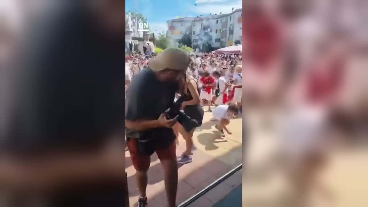 Взрыв на балконе мэрии в Ноайне (Наварра)
