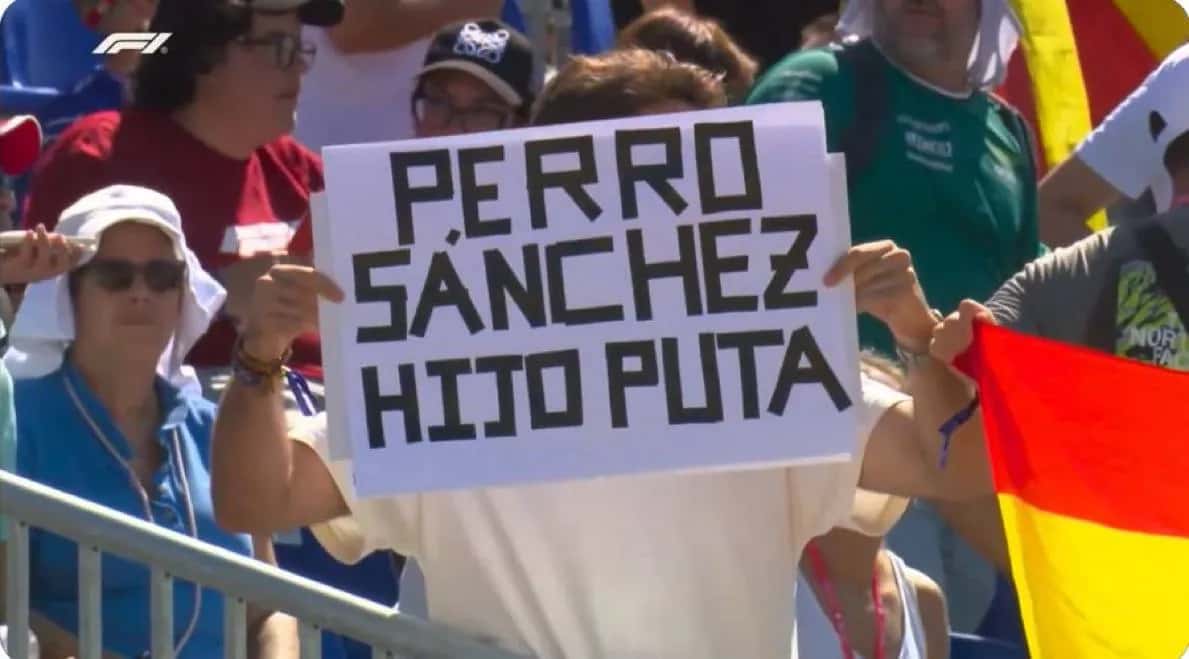 «Pedro Sánchez hijo puta»: болельщик на Гран-при Формулы-1 оскорбил премьер-министра в прямом эфире