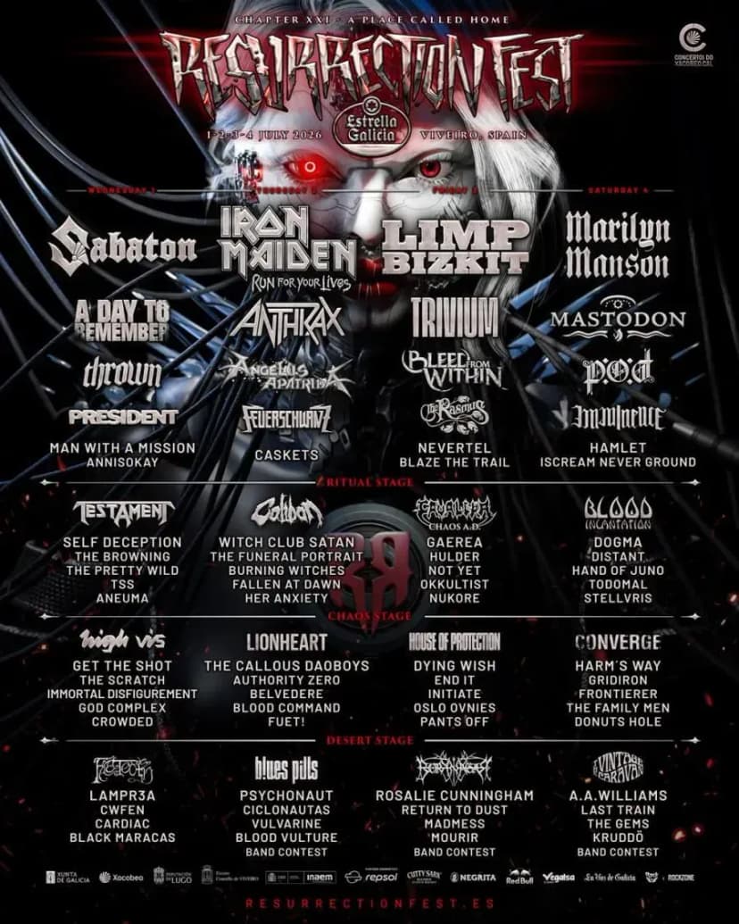 Resurrection Fest 2026, Recinto Festivo, Viveiro (Lugo)