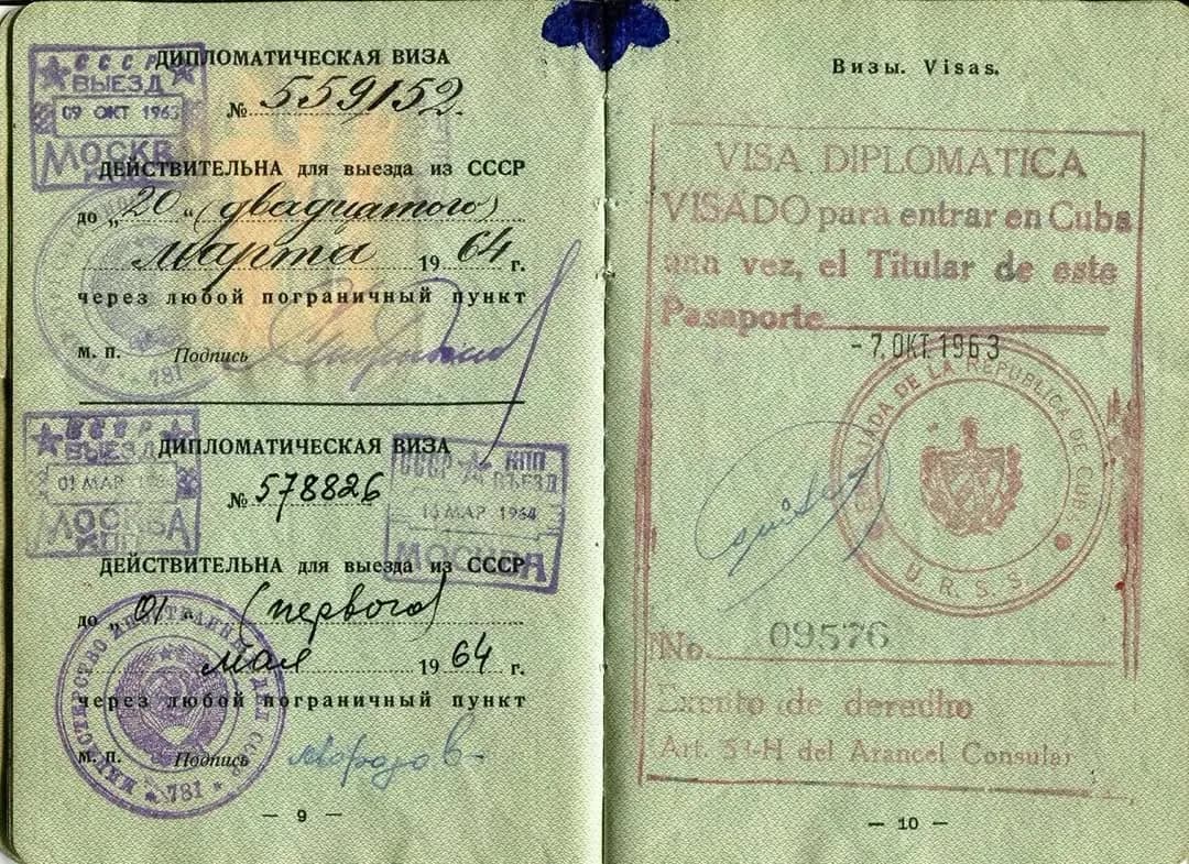 Дипломатический паспорт Юрия Гагарина