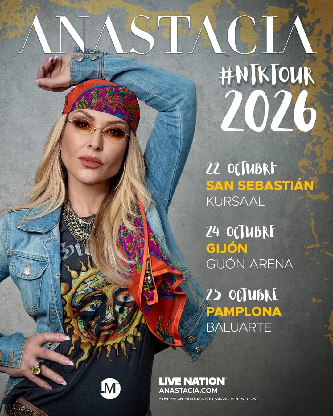 Anastacia — тур по Испании 2026, Различные площадки, San Sebastián / Gijón / Pamplona